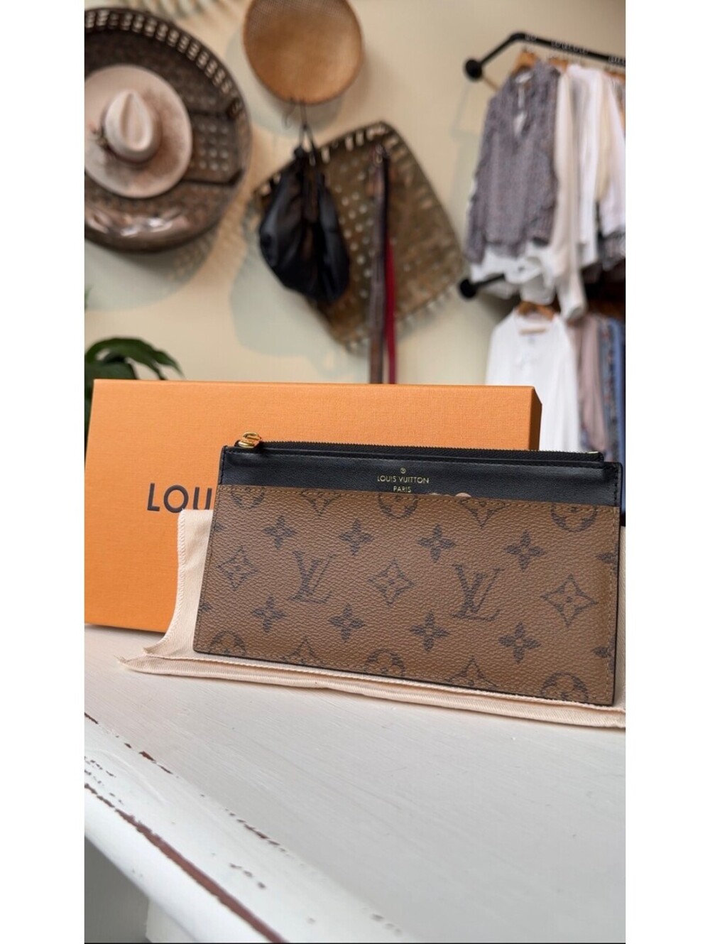 Louis Vuitton monogram reverse slim purse